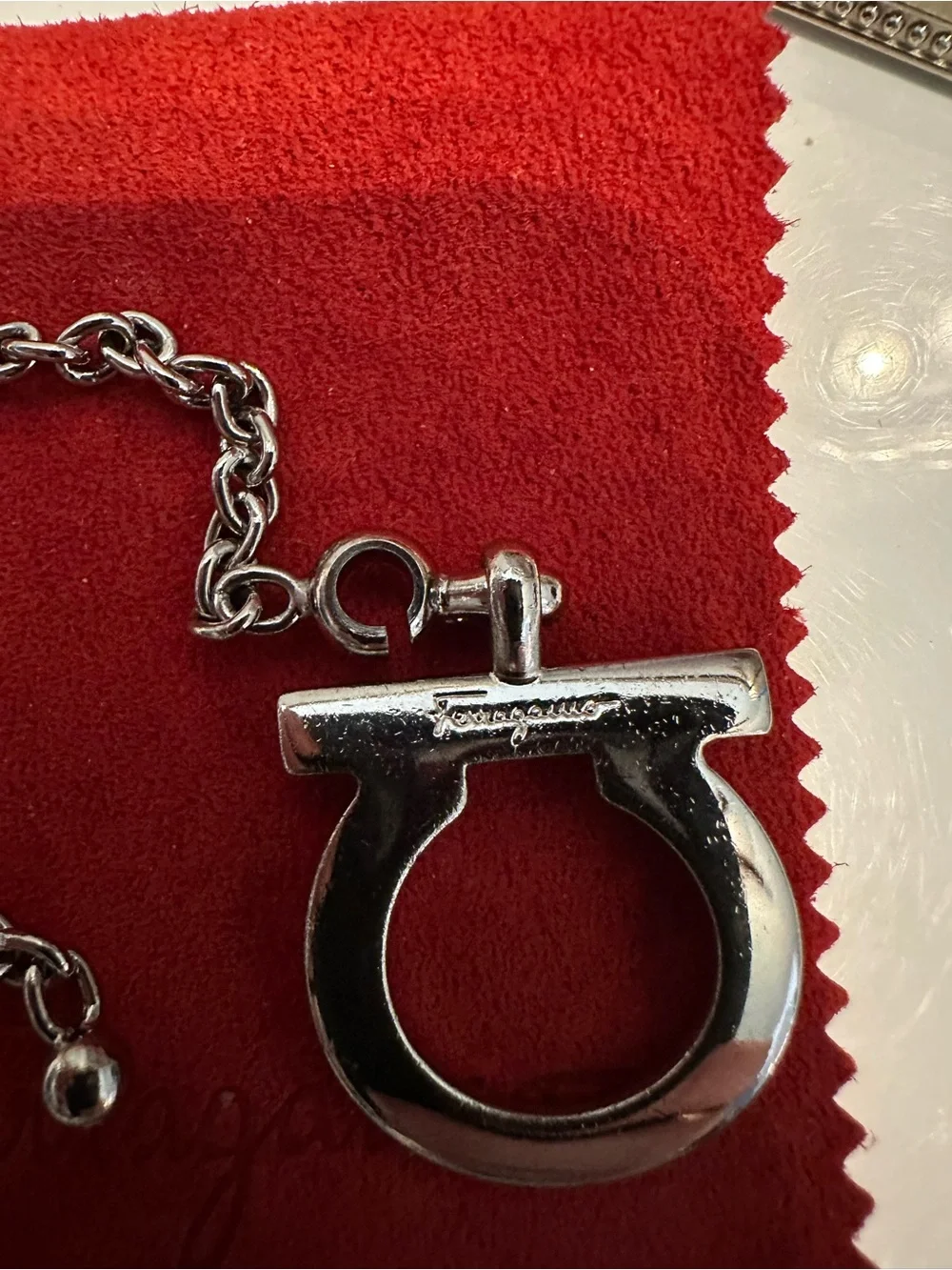 Salvatore Ferragamo Gancini Chain Key Ring / Bag Charm